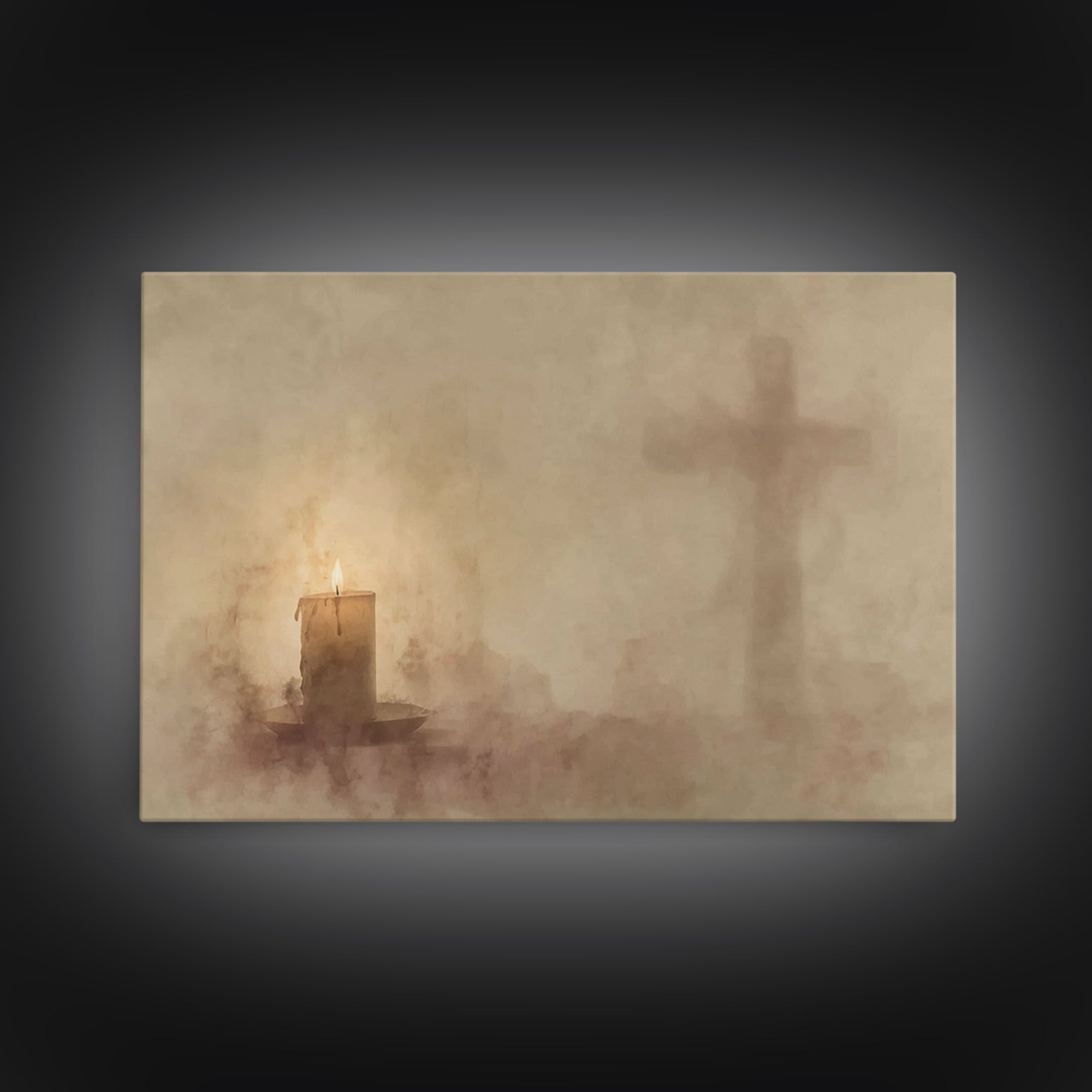 Quiet Devotion – Framed Canvas Print – Christian Art – Christian Wall Art – Moody Christian Art – Christian Art Canvas