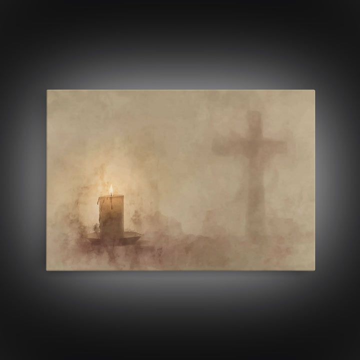 Quiet Devotion – Framed Canvas Print – Christian Art – Christian Wall Art – Moody Christian Art – Christian Art Canvas