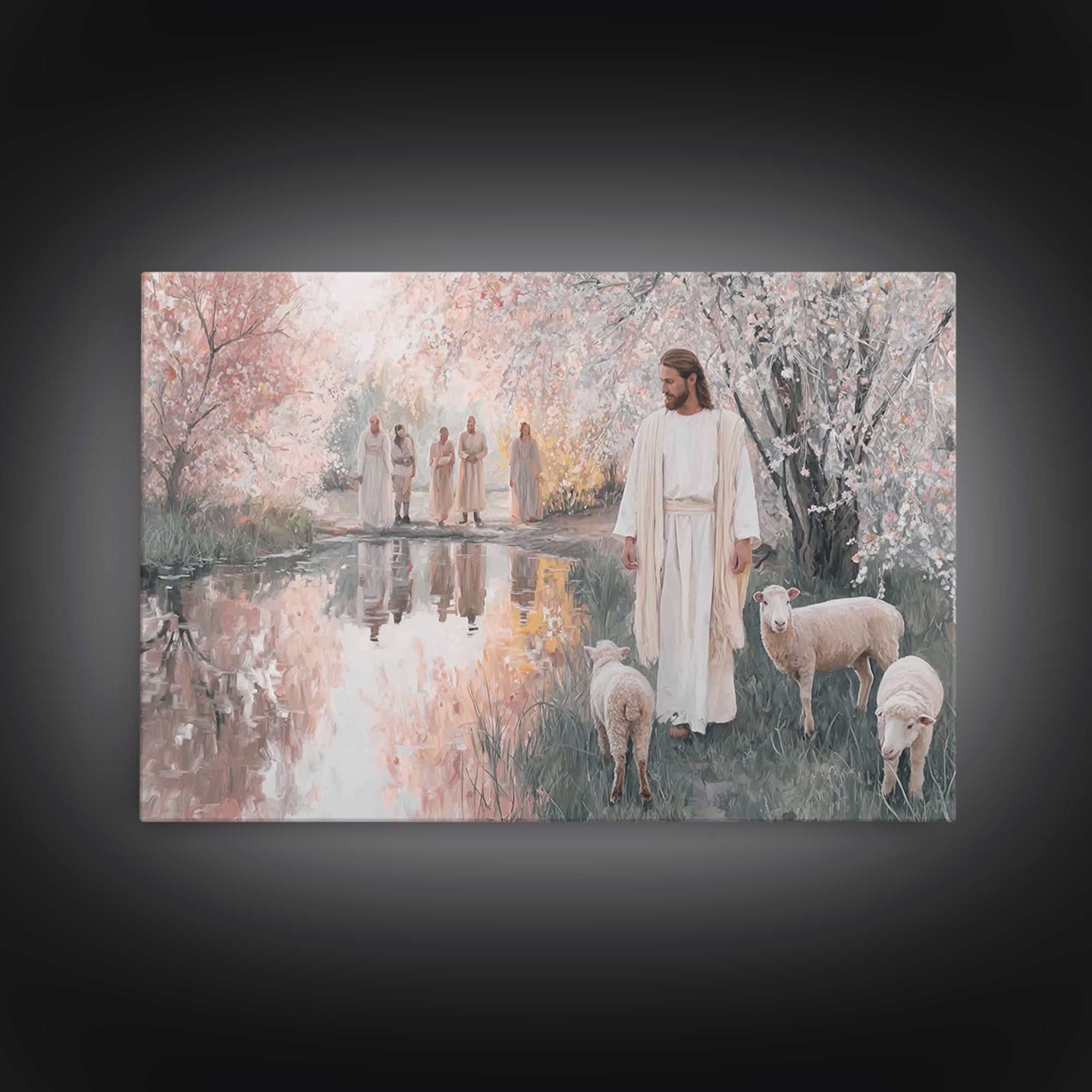 Blossoms Of Mercy – Framed Canvas Print – Jesus Painting – Christian Wall Art – Christian Art Canvas – Modern Christian Art – Christian Gif
