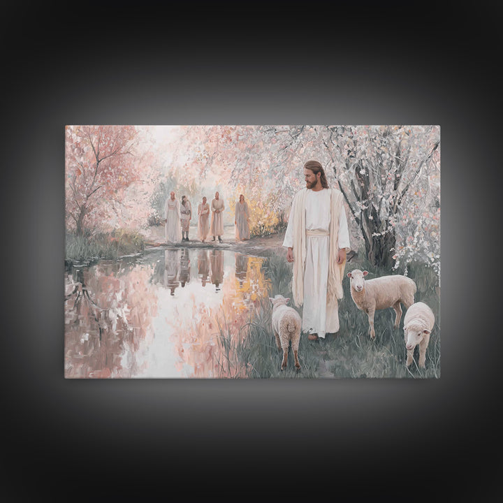 Blossoms Of Mercy – Framed Canvas Print – Jesus Painting – Christian Wall Art – Christian Art Canvas – Modern Christian Art – Christian Gif