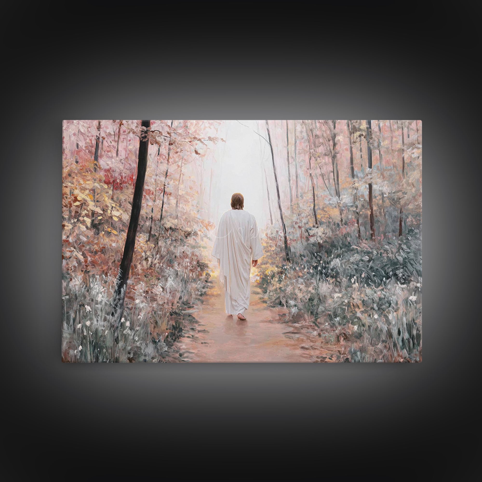 Light Through The Trees | Framed Canvas Print | Christian Wall Art | Christian Art Canvas | Modern Christian Art | Christian Gift Ideas | C