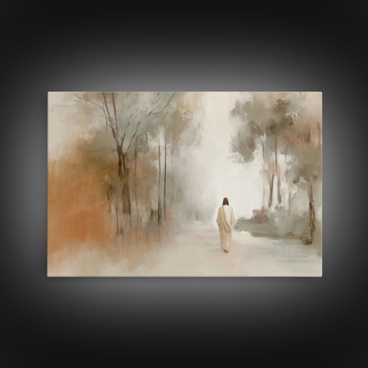 Radiant Path Home – Framed Canvas Print – Christian Wall Art – Christian Art Canvas – Pastoral Scenery – Christian Painting – Christian Dec
