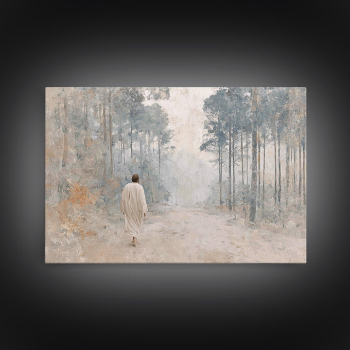 Path Of Peace, Framed Canvas Print, Christian Wall Art, Subtle Christian Art, Christian Art Canvas, Christian Art Work, Jesus Painting