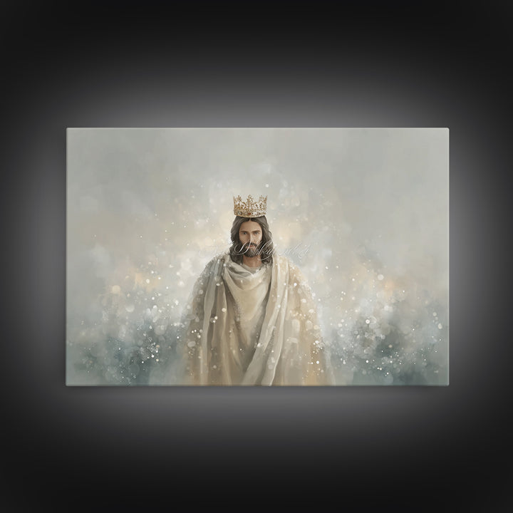 King Of All, Framed Canvas Print, Christian Wall Art, Christian Art Canvas, Christian Painting, Christian Art Gift, Large Jesus Painting