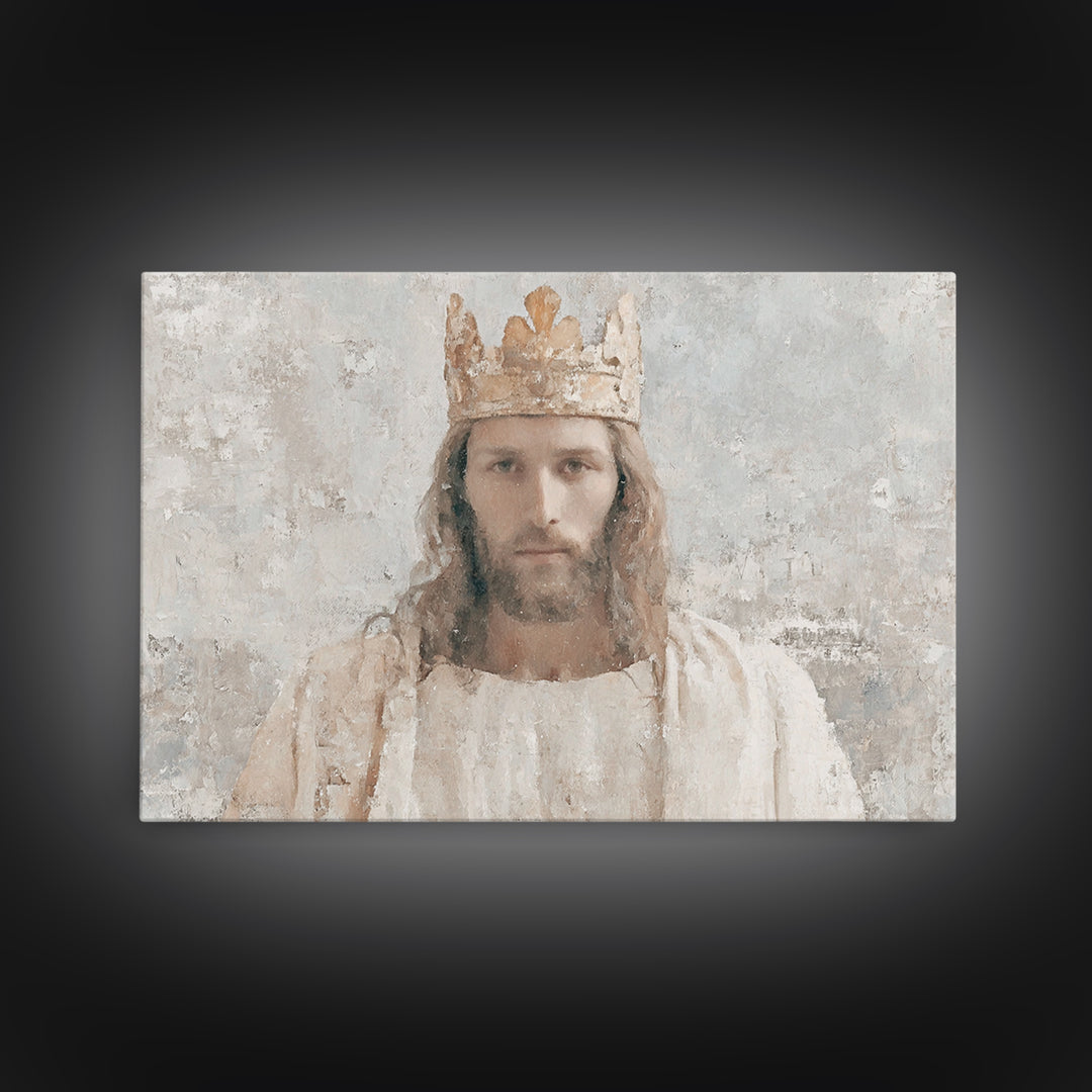 Eternal King – Framed Canvas Print – Christian Wall Art – Vintage Christian Art – Christian Art Canvas – Jesus Painting – Christian Gift Id
