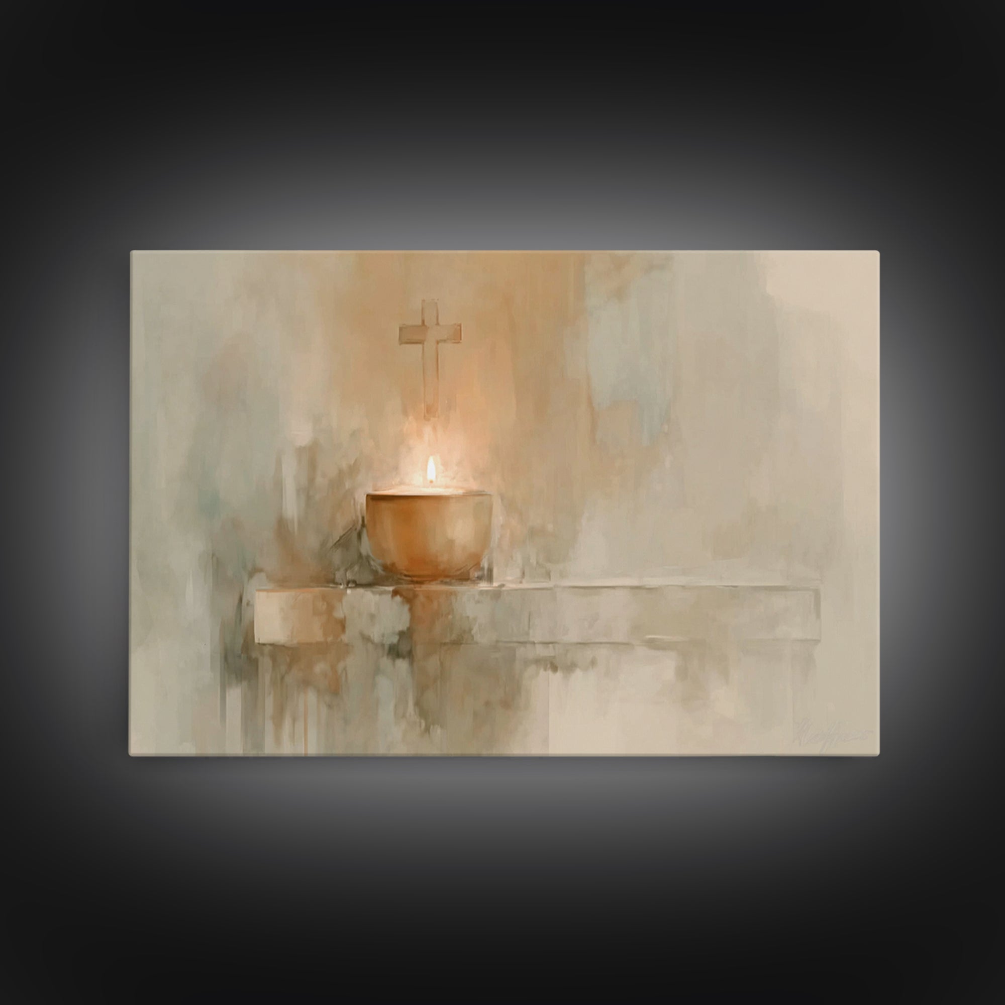 Sanctuary Glow – Framed Canvas Print – Christian Art Canvas – Christian Wall Art – Subtle Christian Art – Christian Art