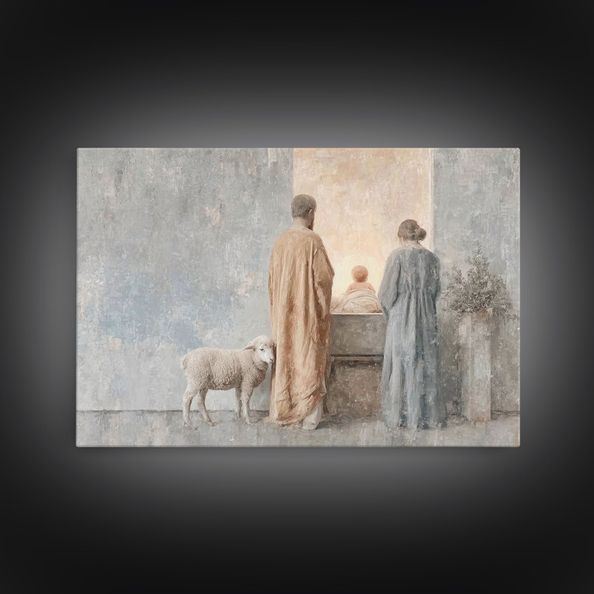 Holy Nativity – Framed Canvas Print – Christian Wall Art – Christmas Art – Christian Art Canvas – Christian Christmas Art – Christian Decor