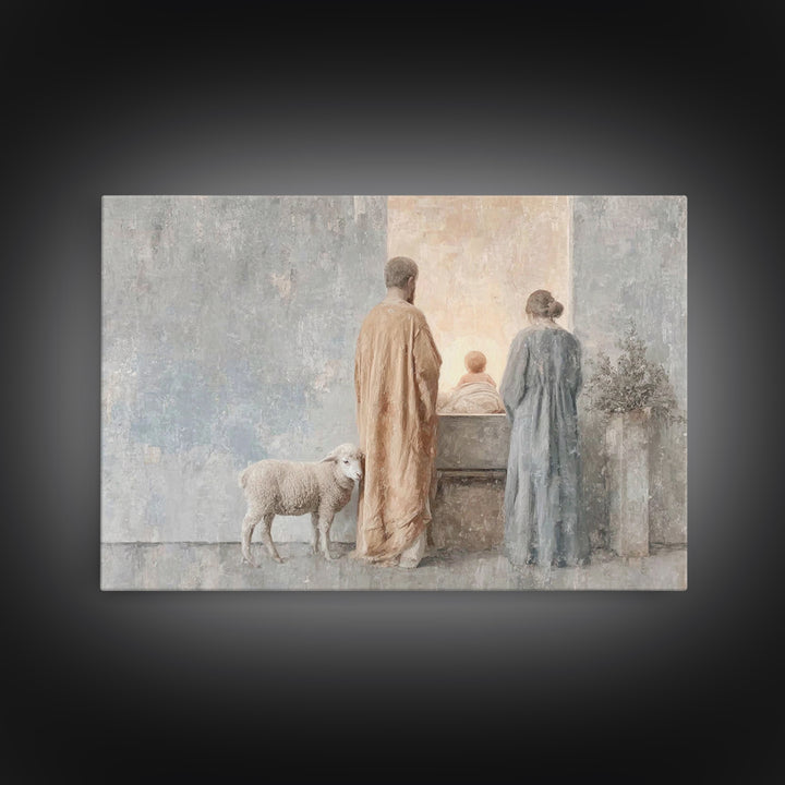 Holy Nativity – Framed Canvas Print – Christian Wall Art – Christmas Art – Christian Art Canvas – Christian Christmas Art – Christian Decor