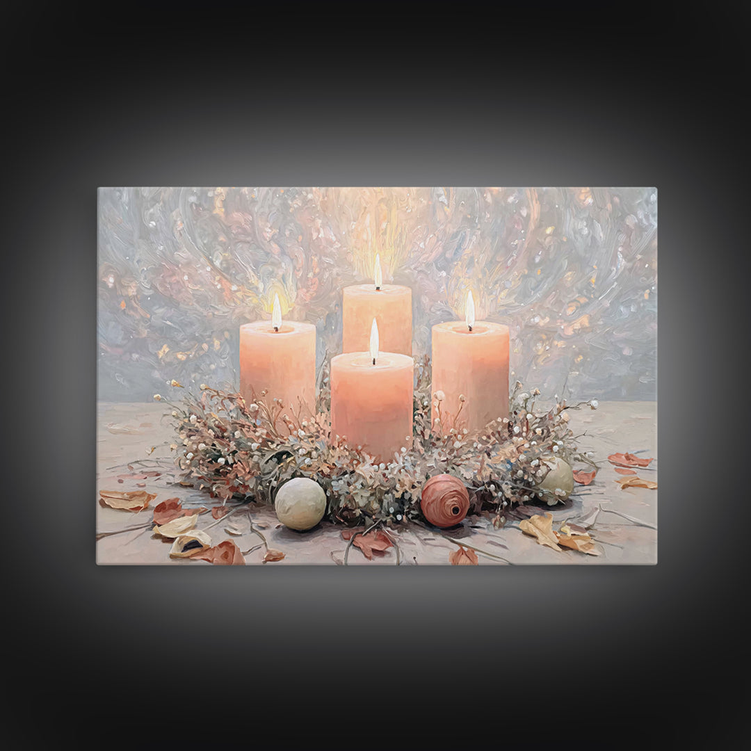 Advent Light | Framed Canvas Print | Christmas Wall Art | Christian Christmas Art | Christian Art Canvas | Christmas Art Prints