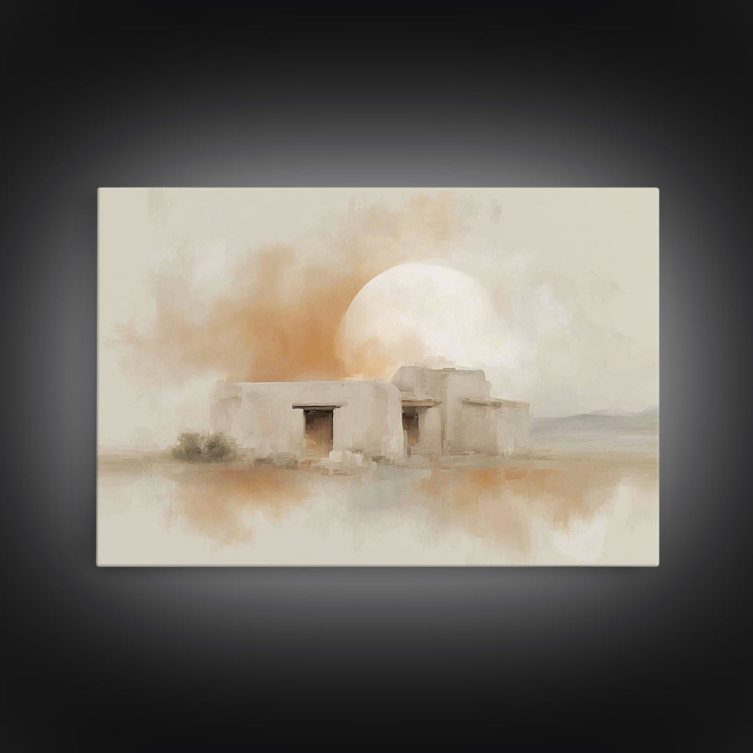 Bethlehem Dawn Dwelling | Framed Canvas Print | Christian Art Canvas | Christian Wall Art | Christmas Art Prints | Christian Christmas Art