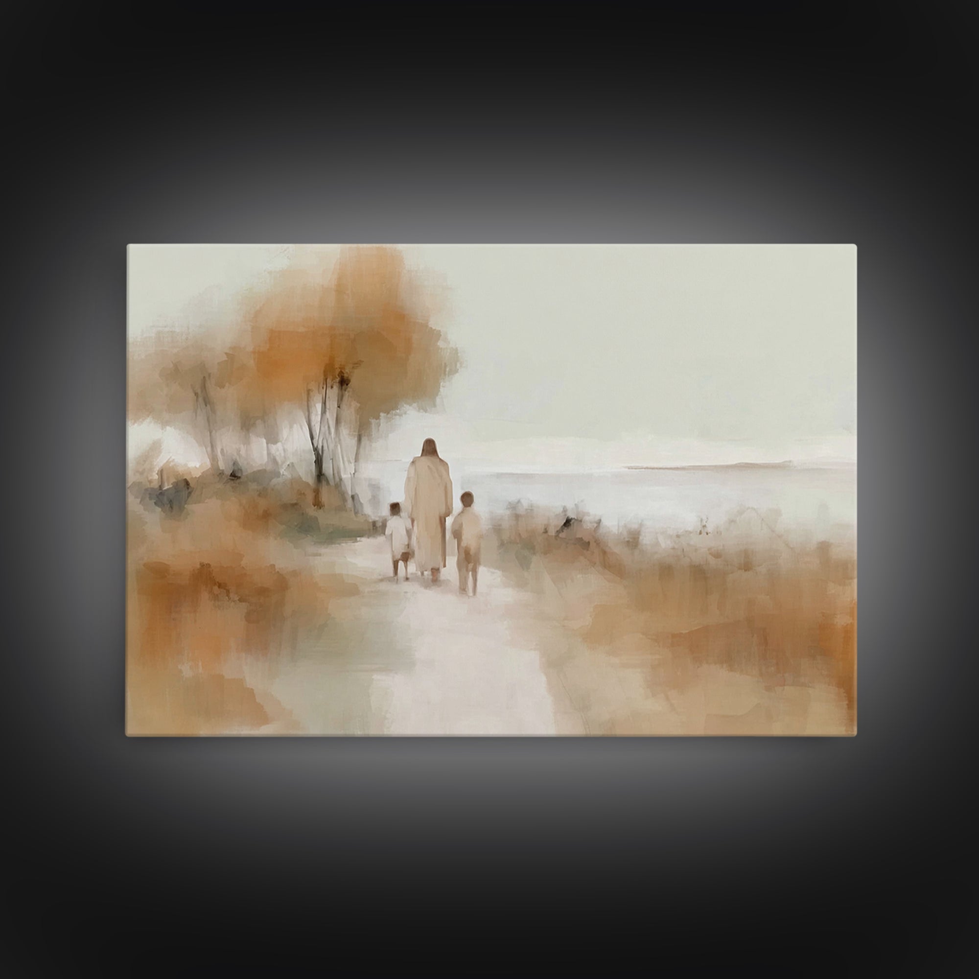 Autumn Walk Grace | Framed Canvas Print | Christian Art Canvas | Christian Wall Art | Jesus Painting | Christian Gift Ideas | Christian Art