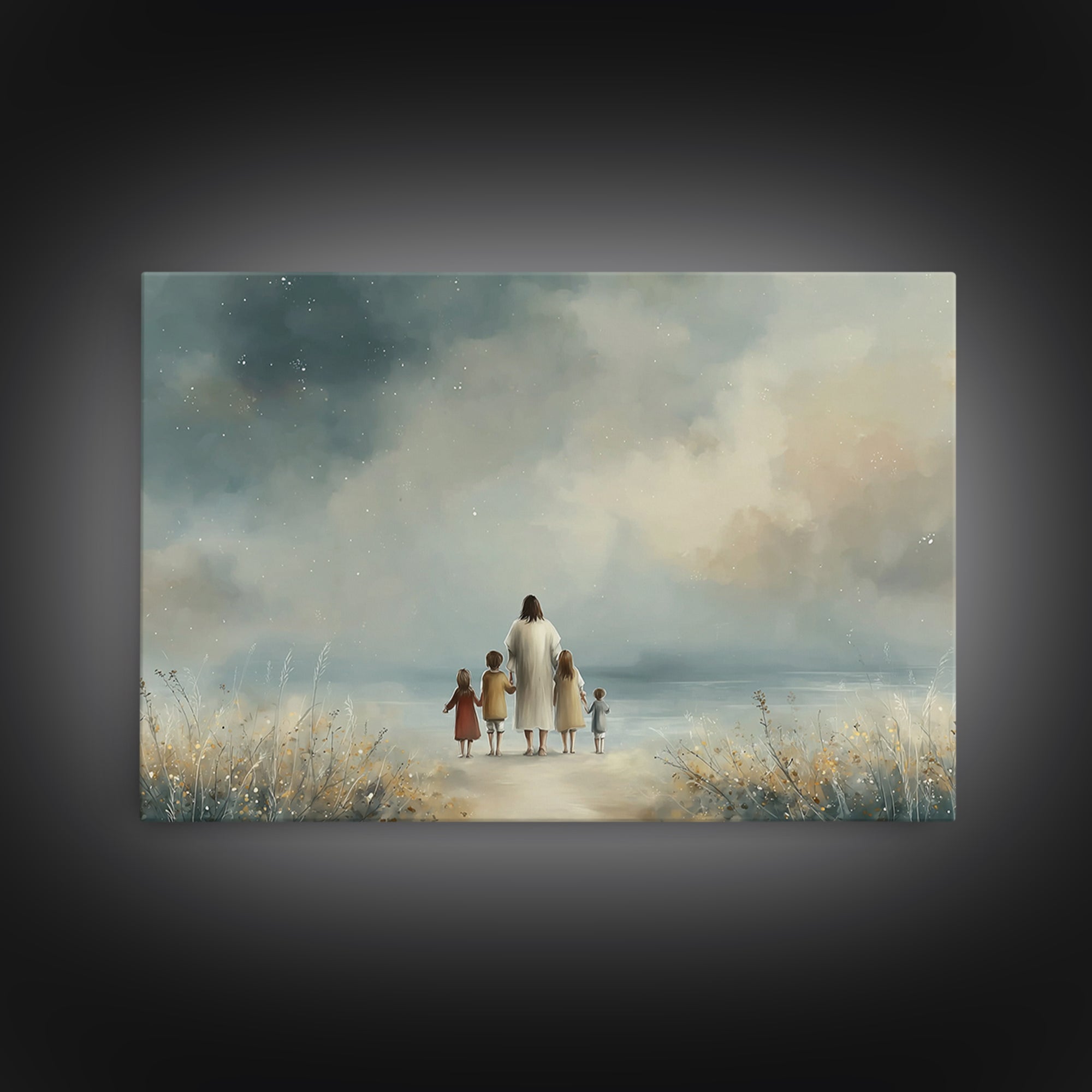 Sacred Journey Sky | Framed Canvas Print | Christian Art Canvas | Christian Art Prints | Christian Wall Art | Jesus Painting | Christian Gi