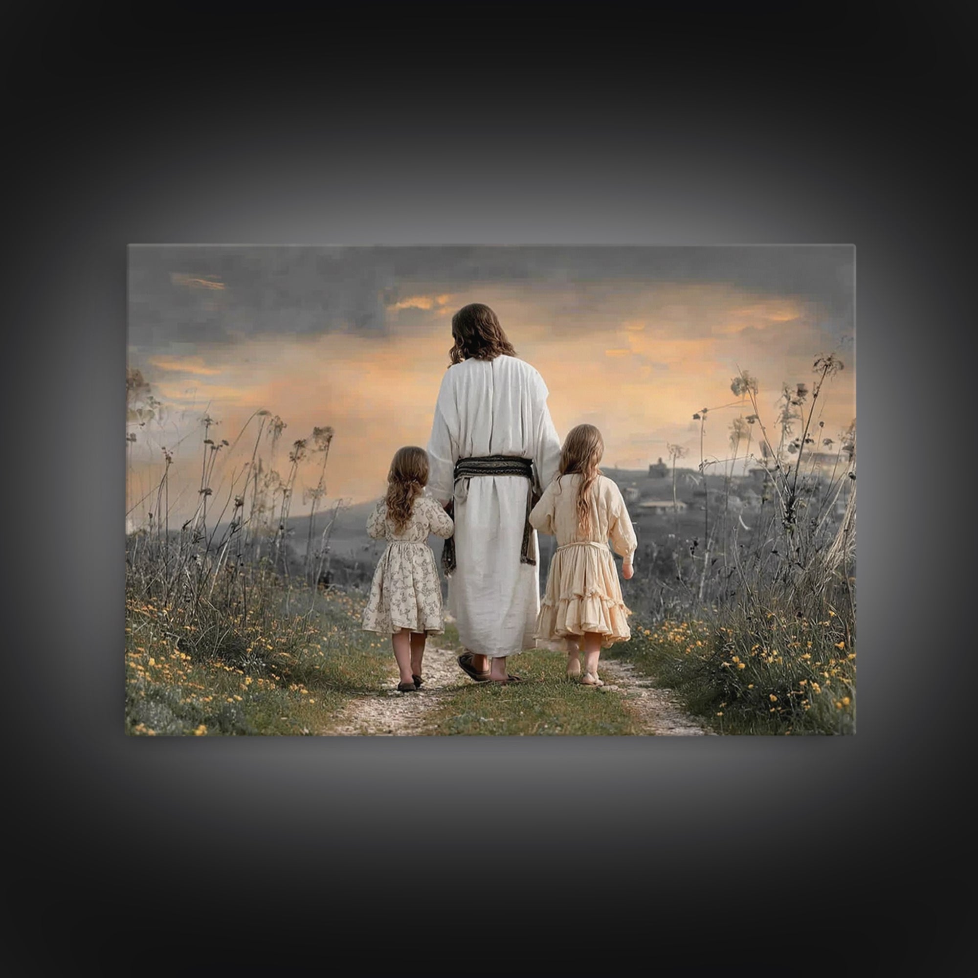 Evening Grace – Framed Canvas Print – Christian Art Canvas – Jesus Painting – Christian Wall Art – Christian Decorations – Christian Gift I