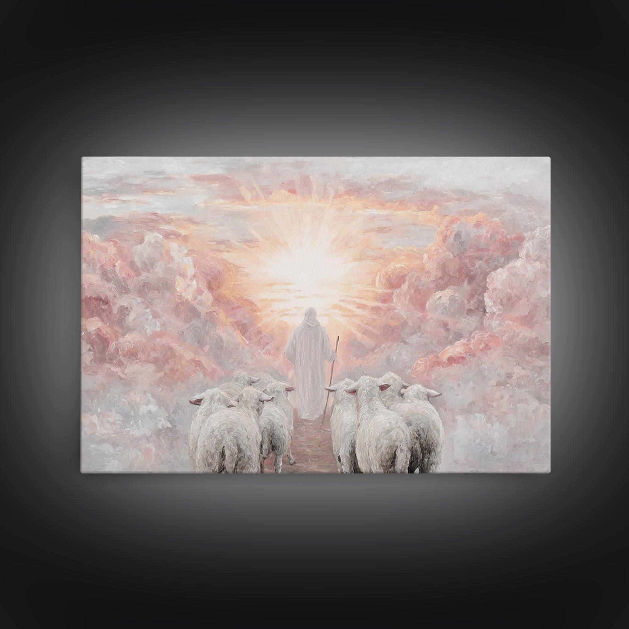 Heavenly Dawn – Framed Canvas Print – Christian Wall Art – Christian Art Canvas – Jesus Painting – Christian Decor – Modern Christian Art