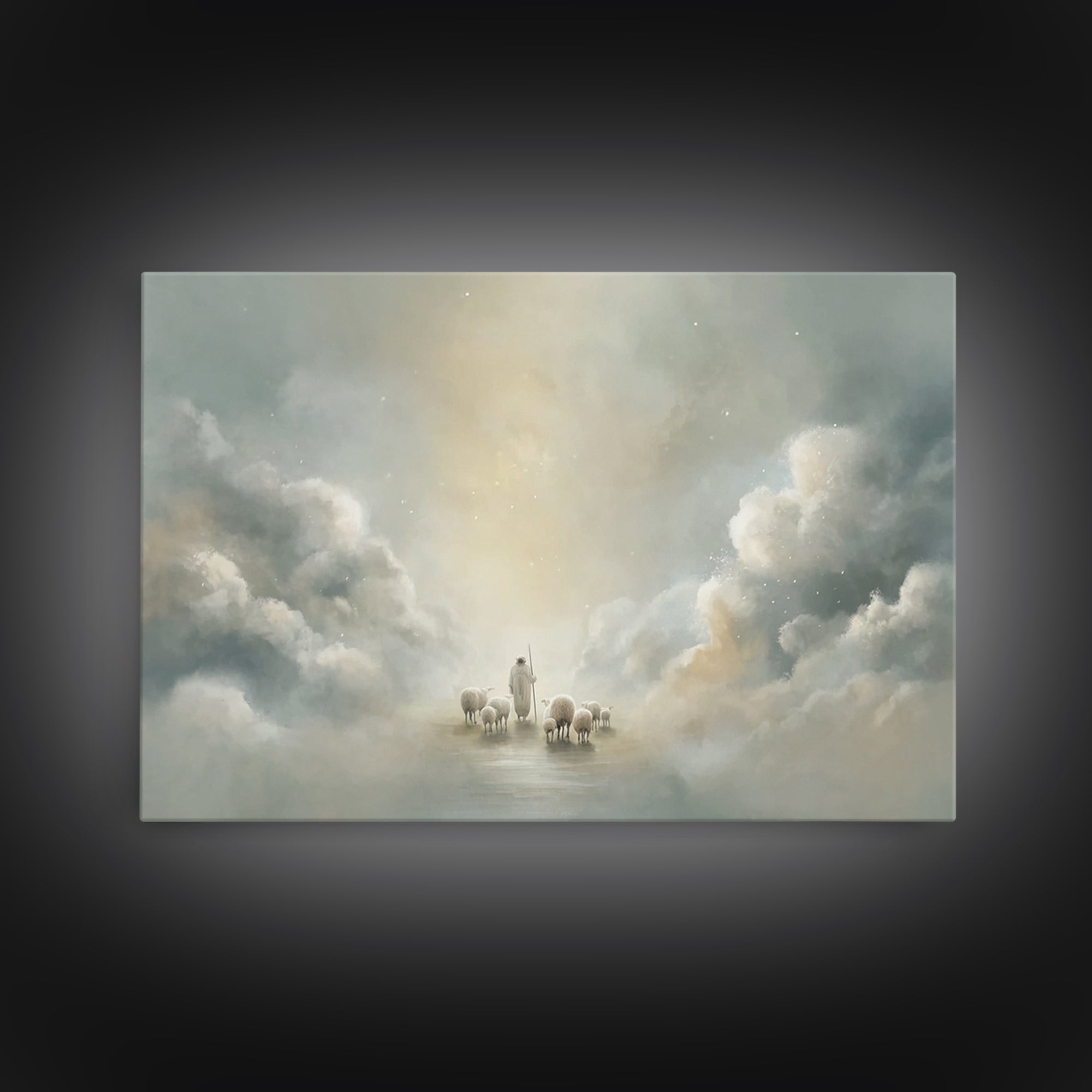 Cloudborne Peace – Framed Canvas Print – Minimalist Christian Art – Christian Art Canvas – Christian Wall Art – Subtle Christian Art – Chri