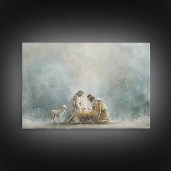 Innocent Faith – Framed Canvas Print – Christian Art Canvas – Jesus Painting – Christian Decor – Christian Christmas Art – Christmas Wall A