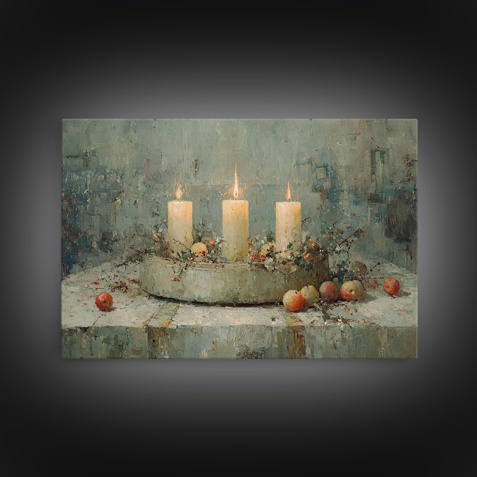 Blessed Advent, Framed Canvas Print, Christian Art Canvas, Christmas Wall Art, Christian Christmas Art, Christian Art