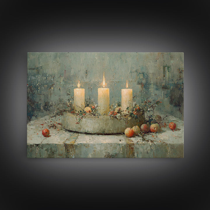 Blessed Advent, Framed Canvas Print, Christian Art Canvas, Christmas Wall Art, Christian Christmas Art, Christian Art