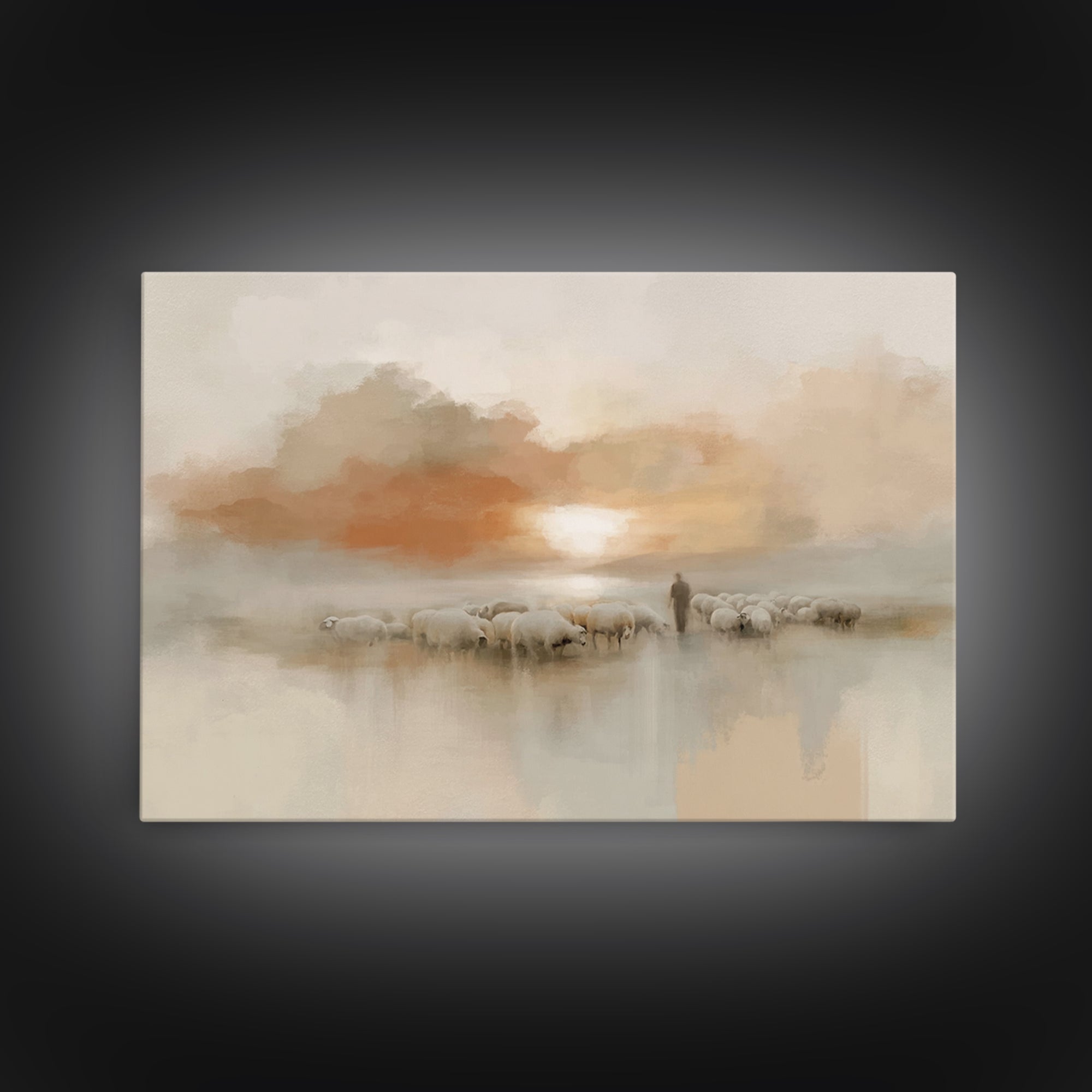 Pastoral Ember – Framed Canvas Print – Christian Wall Art – Christian Art Canvas – Jesus Painting – Subtle Christian Art – Christian Home D