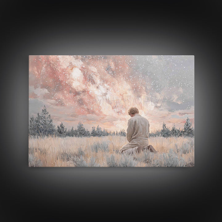 Heavens In Quiet – Framed Canvas Print – Christian Wall Art – Christian Art Canvas – Modern Christian Art – Christian Gift – Jesus Painting