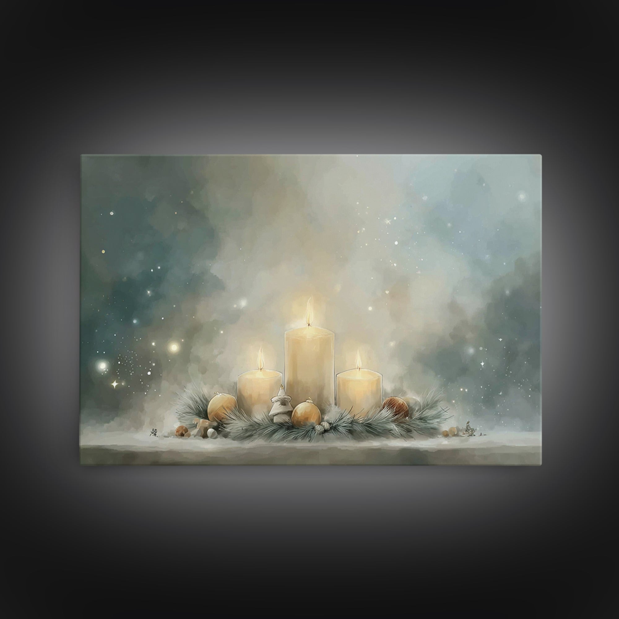 The Guiding Candle | Framed Canvas Print | Christian Wall Art | Christmas Art Prints | Christian Christmas Art | Christian Decor | Modern C