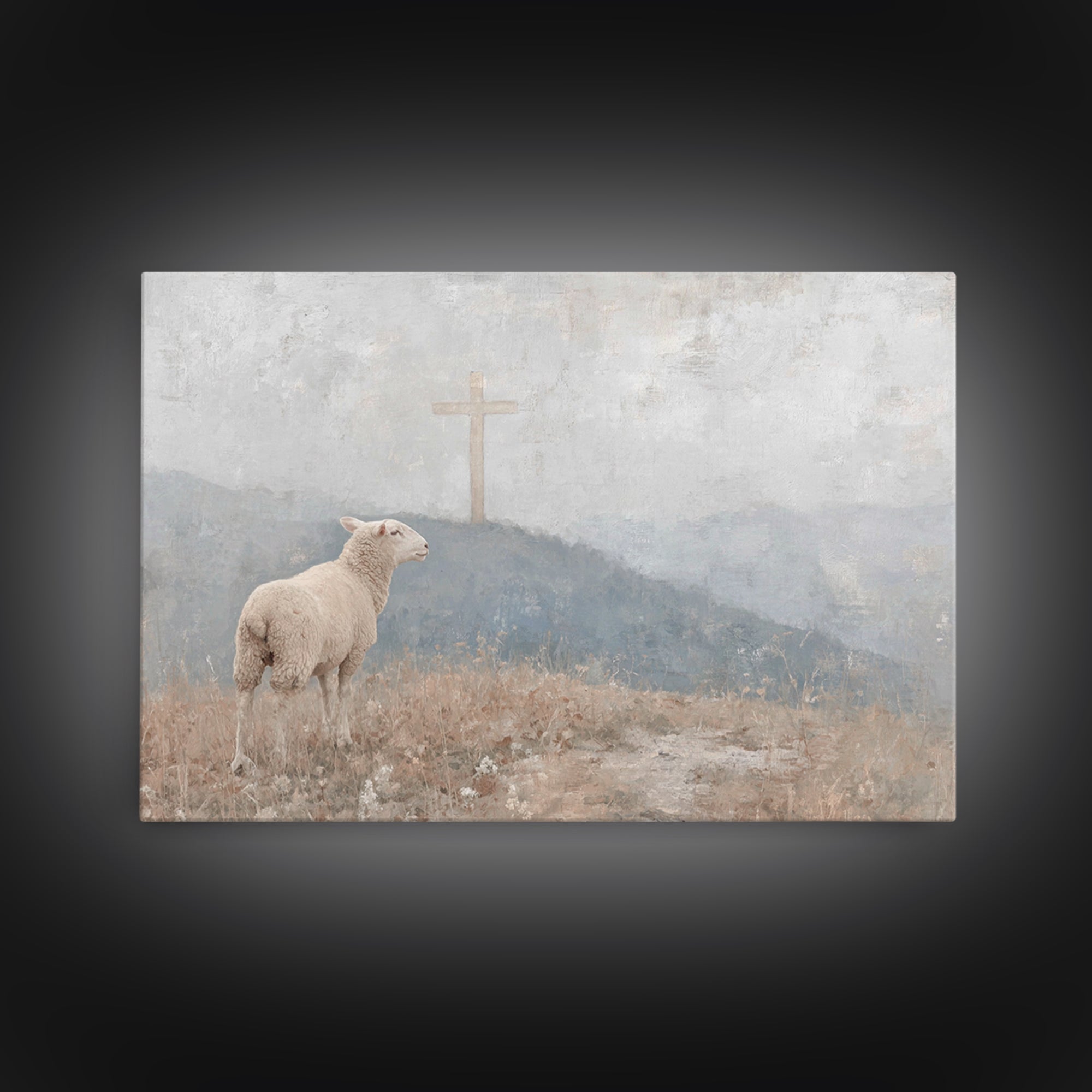 Sacred River Rest, Framed Canvas Print, Christian Art Canvas, Christian Wall Art, Christian Christmas Art, Unique Christian Art, Jesus Pain