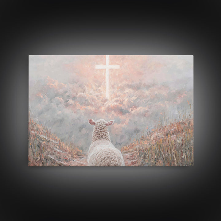 Heaven’s Guiding Cross – Framed Canvas Print – Christian Wall Art – Christian Art Canvas – Christian Christmas Art – Jesus Painting – Chris