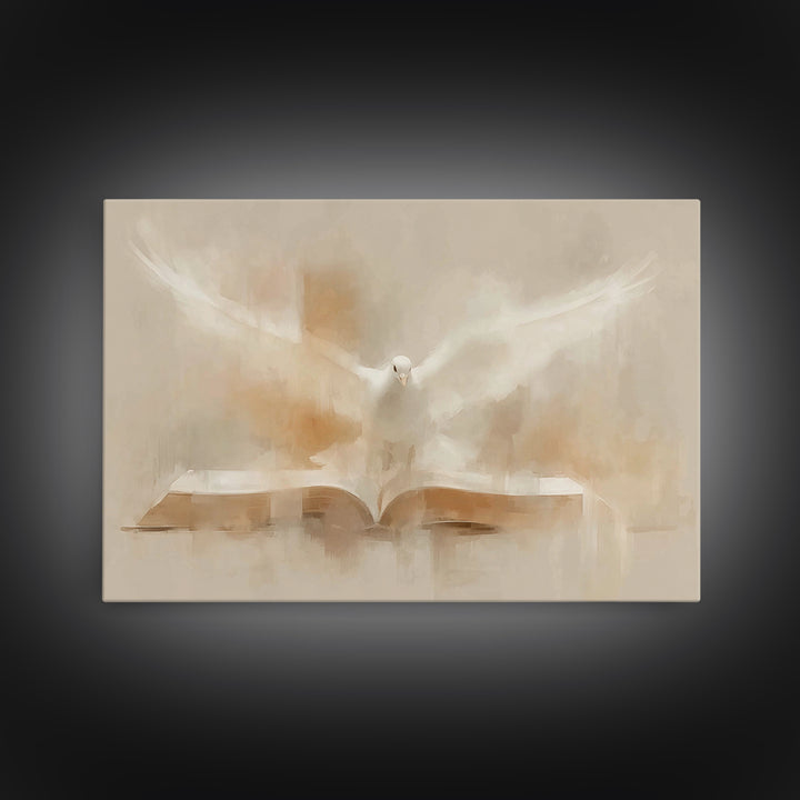Spirit Of Peace, Framed Canvas Print, Christian Wall Art, Christian Art Canvas, Christian Paintings, Christian Gift Ideas, Subtle Christian