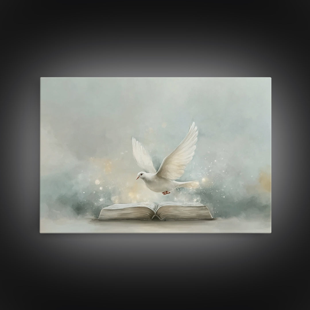 Dove Of Grace, Framed Canvas Print, Christian Art Canvas, Christian Wall Art, Christian Gift Ideas, Modern Christian Art, Christian Paintin