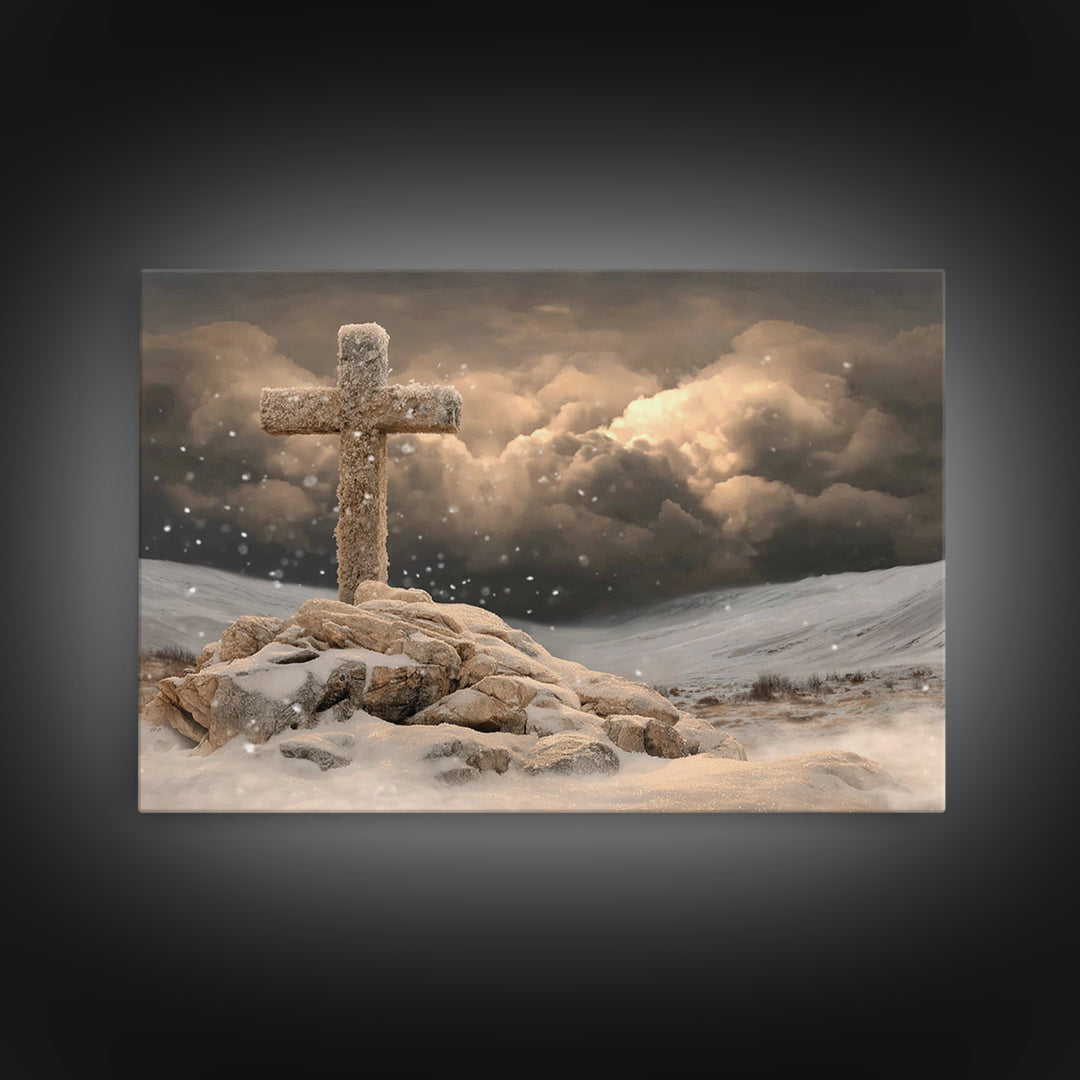 Dawn Of Redemption | Framed Canvas Print | Christian Christmas Art | Christian Art Canvas | Christian Wall Art | Moody Christian Art | Chri