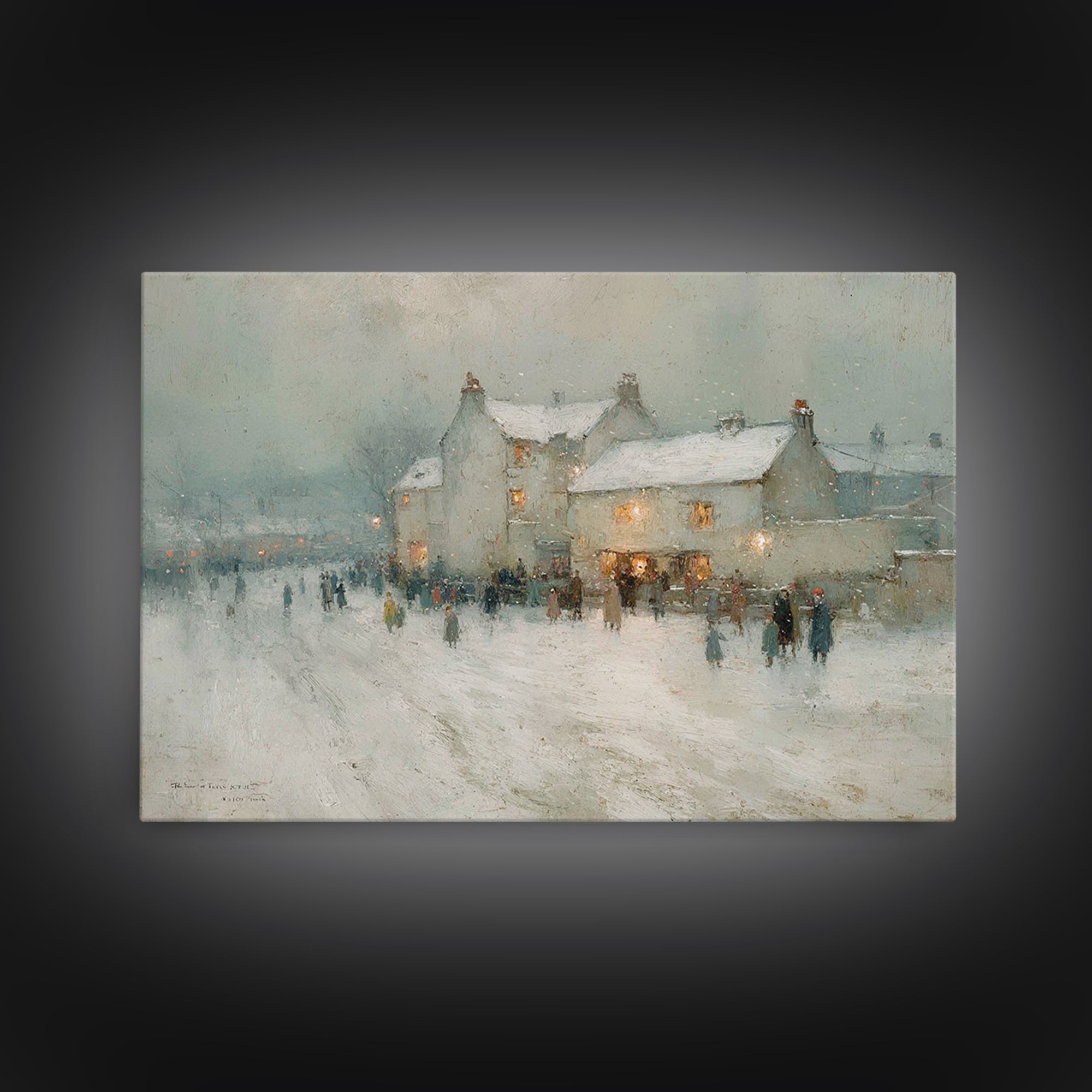 Old World Christmas, Framed Canvas Print, Christmas Art Prints, Christmas Wall Art, Christian Christmas Art, Framed Christmas Art, Christia