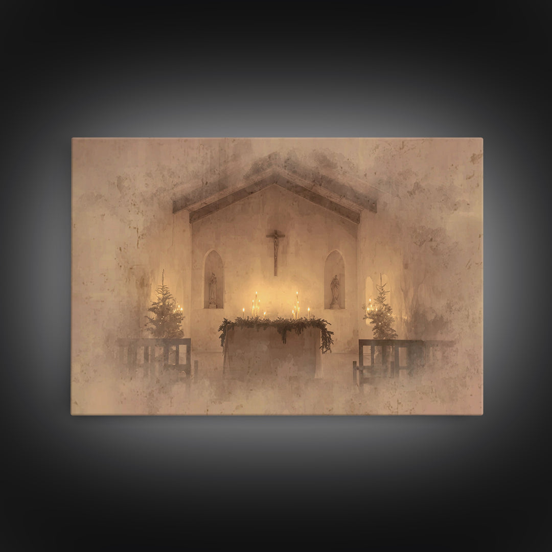 Sanctuary Peace | Framed Canvas Print | Christian Art | Christmas Art Framed | Christian Wall Art | Minimalist Christian Art | Christian De