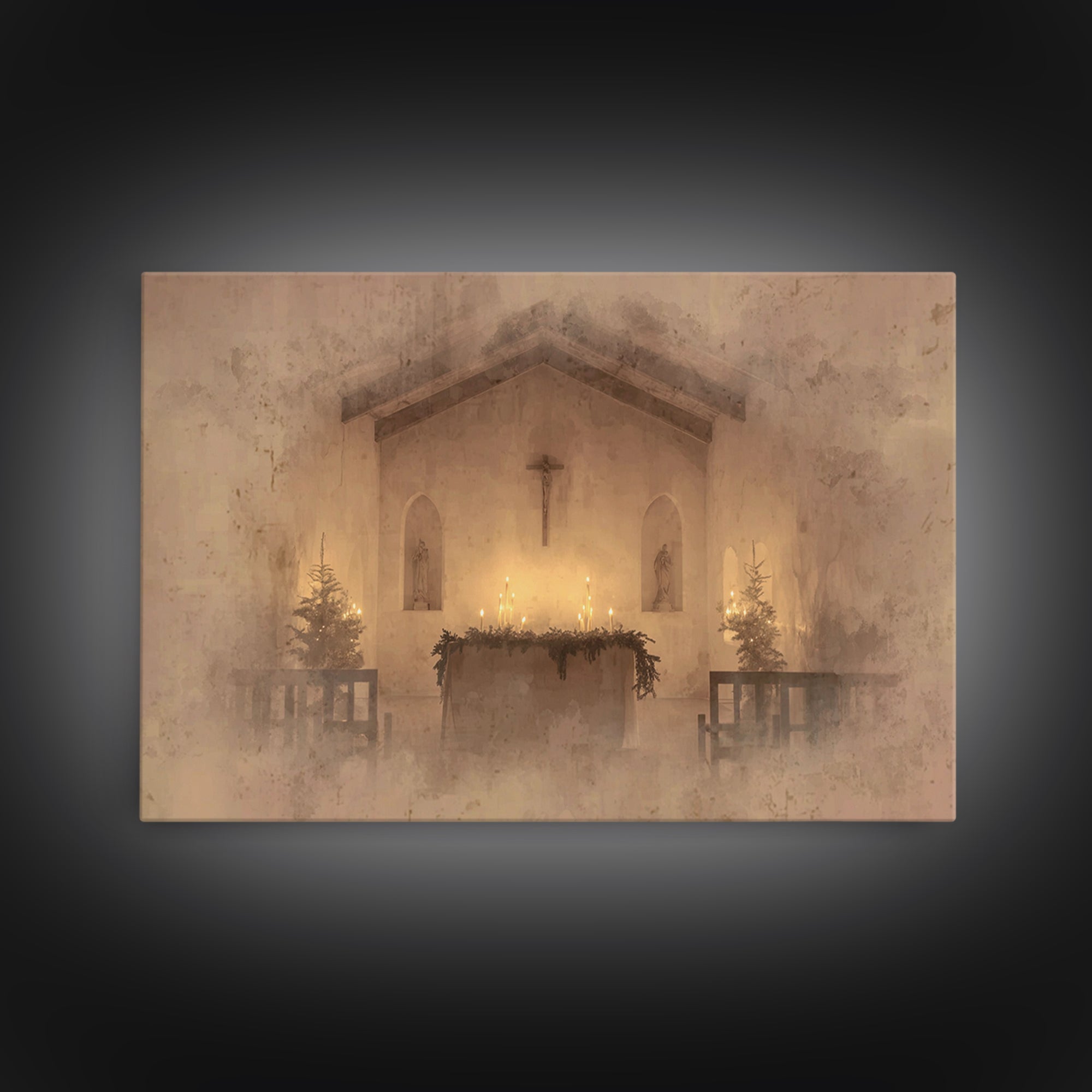 Sanctuary Peace | Framed Canvas Print | Christian Art | Christmas Art Framed | Christian Wall Art | Minimalist Christian Art | Christian De
