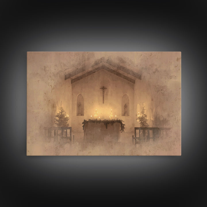 Sanctuary Peace | Framed Canvas Print | Christian Art | Christmas Art Framed | Christian Wall Art | Minimalist Christian Art | Christian De