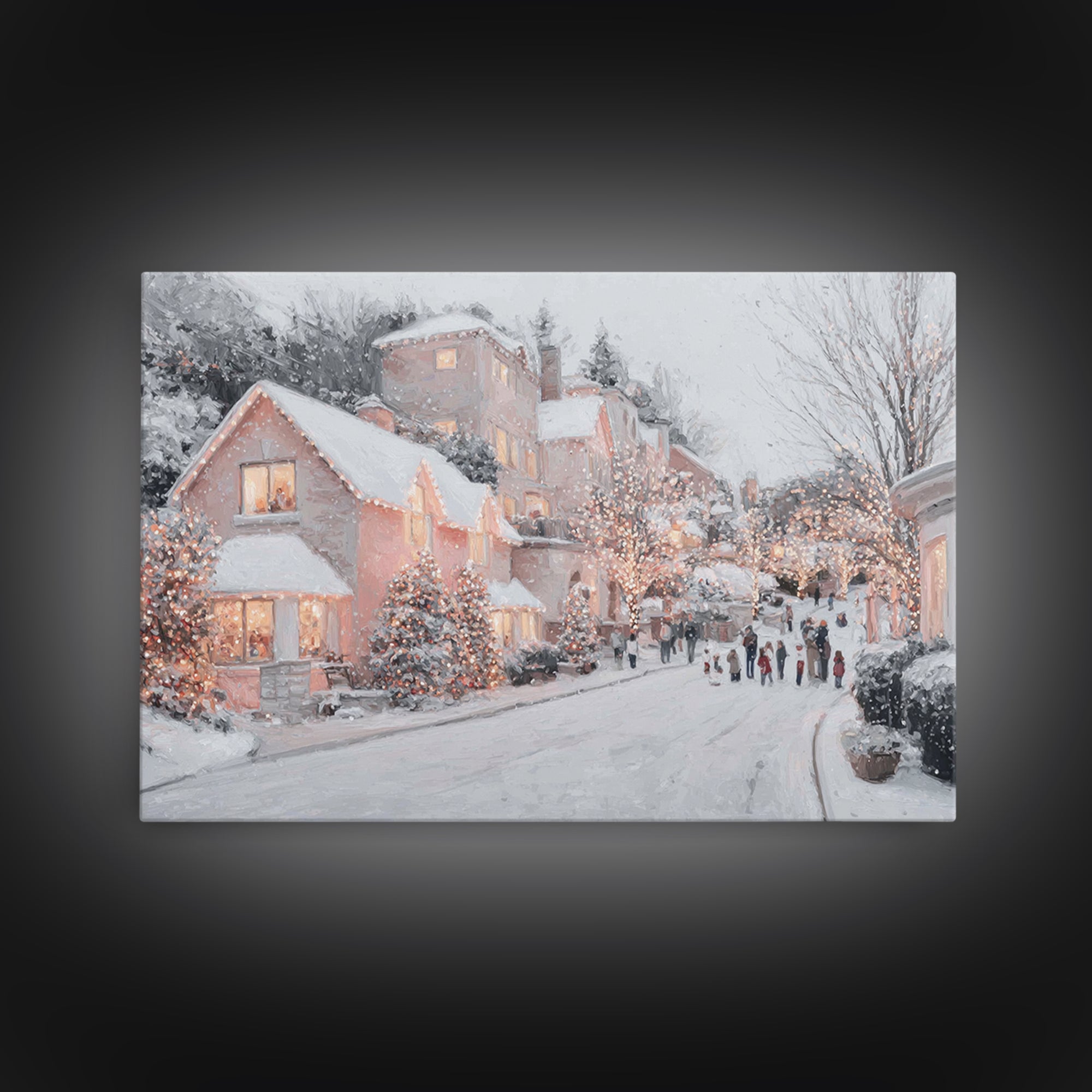 Holiday Lane Blessing – Framed Canvas Print – Framed Christmas Art – Christmas Wall Art – Christian Christmas Art – Christmas Art Prints –