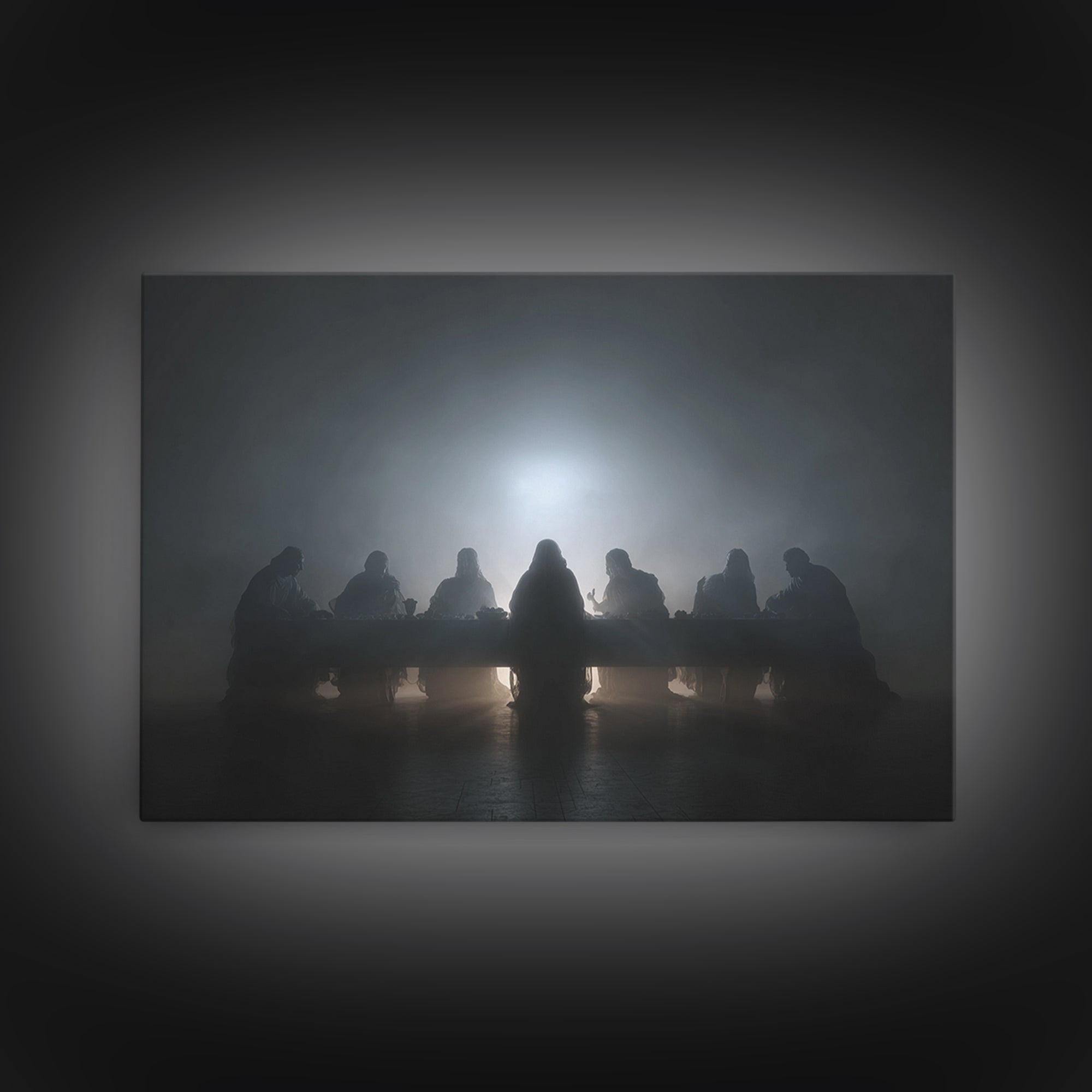 Clouded Supper Reverence – Framed Canvas Print – Christian Wall Art – Abstract Christian Art – Jesus Painting – Christian Art Canvas – Chri