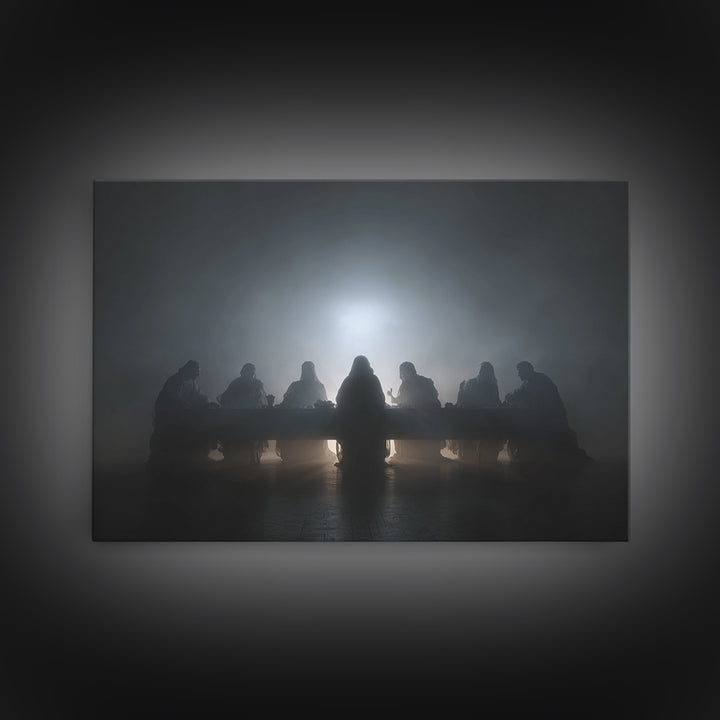 Clouded Supper Reverence – Framed Canvas Print – Christian Wall Art – Abstract Christian Art – Jesus Painting – Christian Art Canvas – Chri