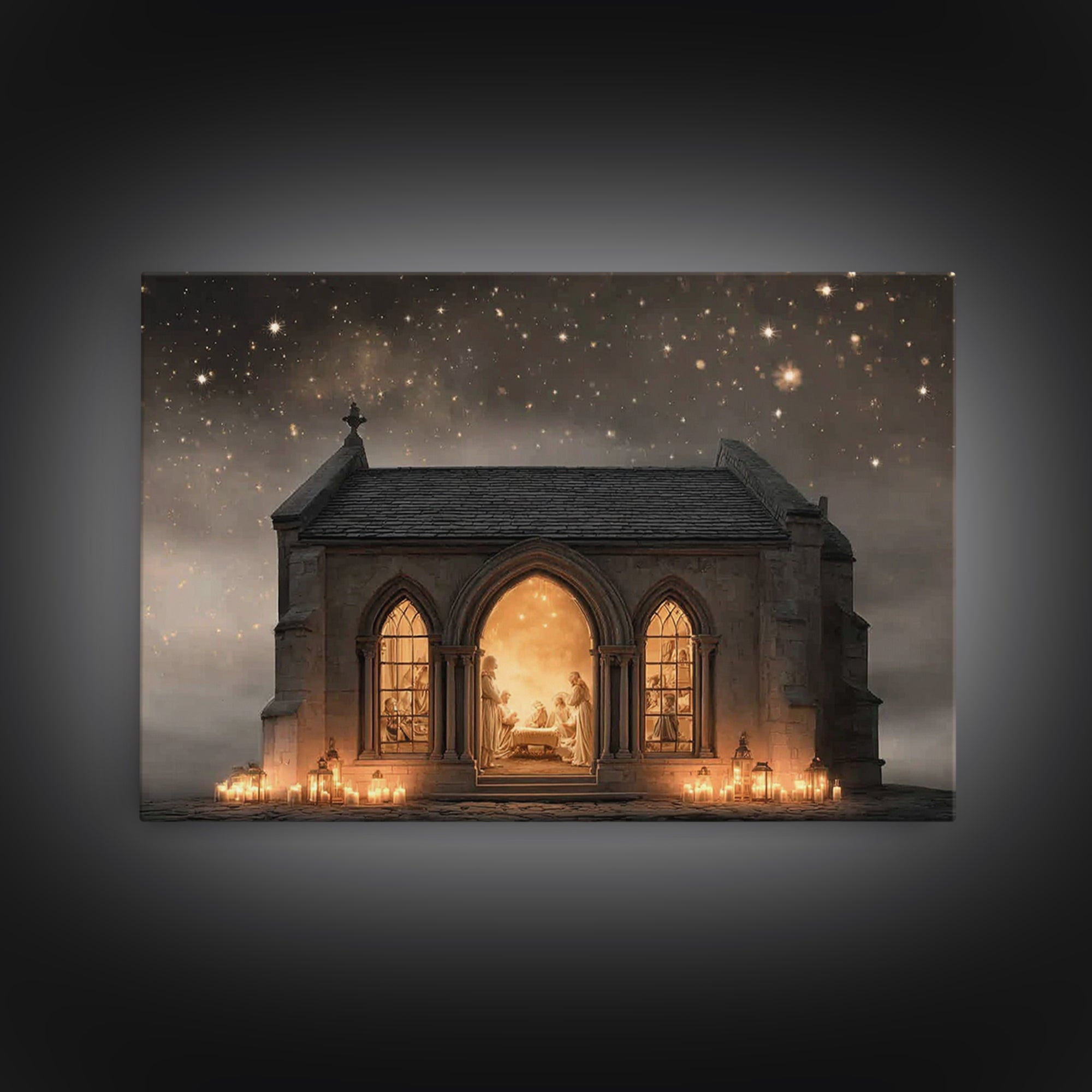 Ancient Supper Sanctuary – Framed Canvas Print – Christian Wall Art – Vintage Christian Art – Jesus Painting – Christian Art Canvas – Chris