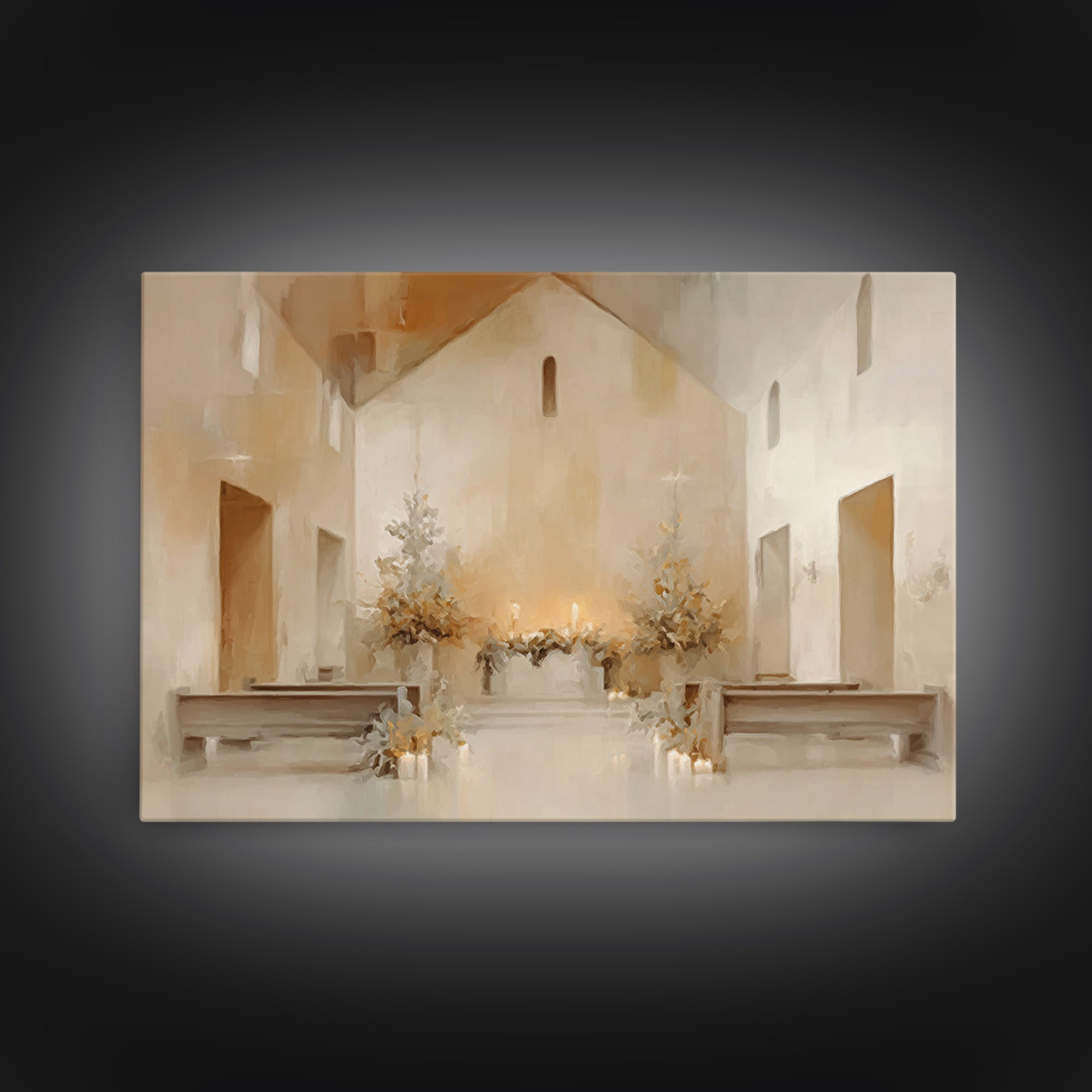 Cathedral Light | Framed Canvas Print | Christian Art Prints | Christmas Canvas Wall Art | Christian Christmas Decorations | Large Christia