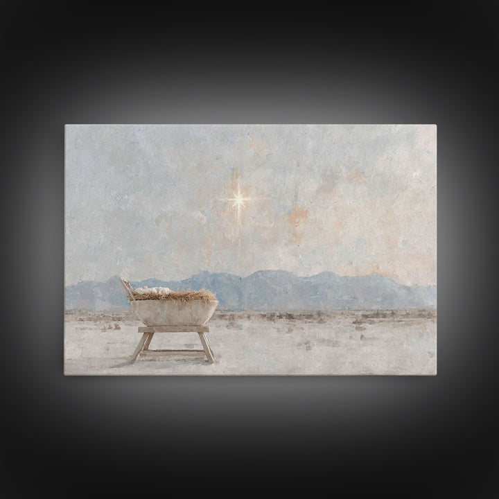 Star Of The Manger – Framed Canvas Print – Christian Wall Art – Christian Art Canvas – Christmas Art – Jesus Christmas Art – Christian Chri