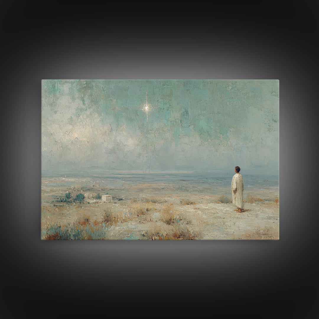 Promise Of The Star – Framed Canvas Print – Christian Wall Art – Christian Art Canvas – Subtle Christian Art – Christmas Art – Christian Ch