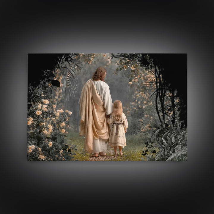 Walking With Grace | Framed Canvas Print | Christian Wall Art | Christian Art Canvas | Subtle Christian Art | Christian Decor | Christian A