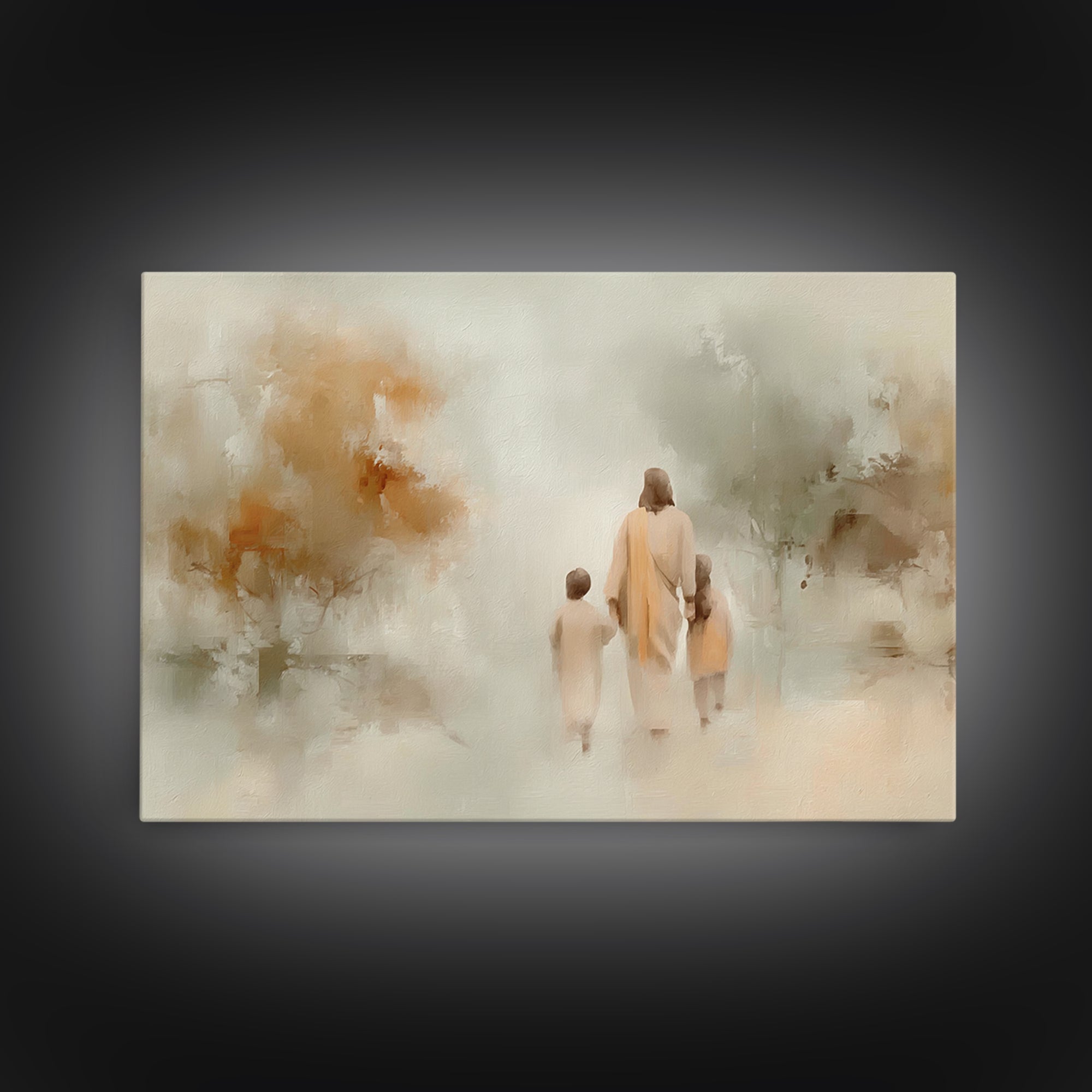 Soft Path Light | Framed Canvas Print | Christian Art Canvas | Minimalist Christian Art | Jesus Painting | Christian Wall Art | Christian D