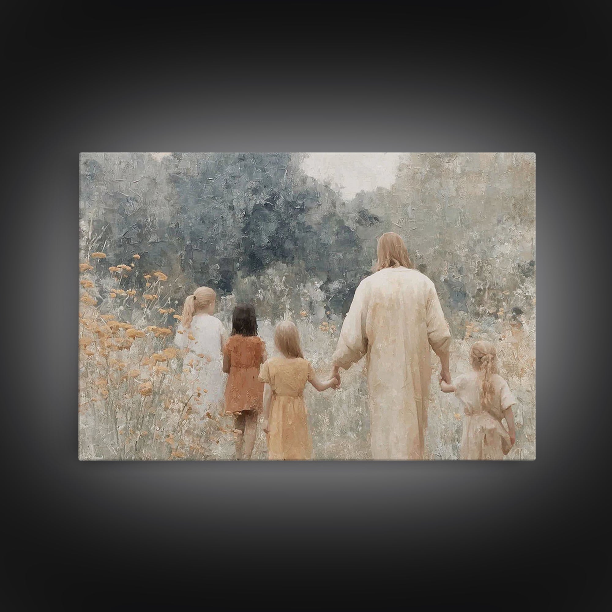 Fields Of Promise | Framed Canvas Print | Christian Art Canvas | Jesus Painting | Christian Decor For Home | Large Christian Art | Christia