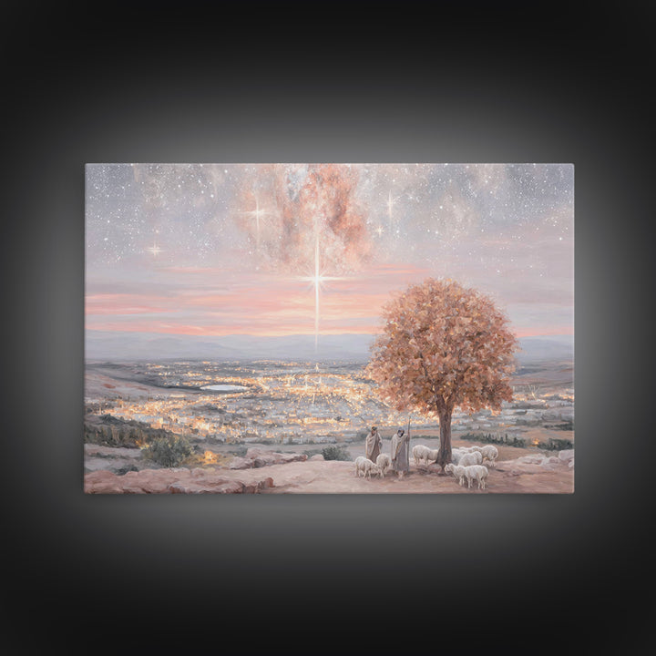 Star Over Bethlehem – Framed Canvas Print – Christmas Art Prints – Jesus Christmas Art – Christian Christmas Decor – Christian Wall Art – C