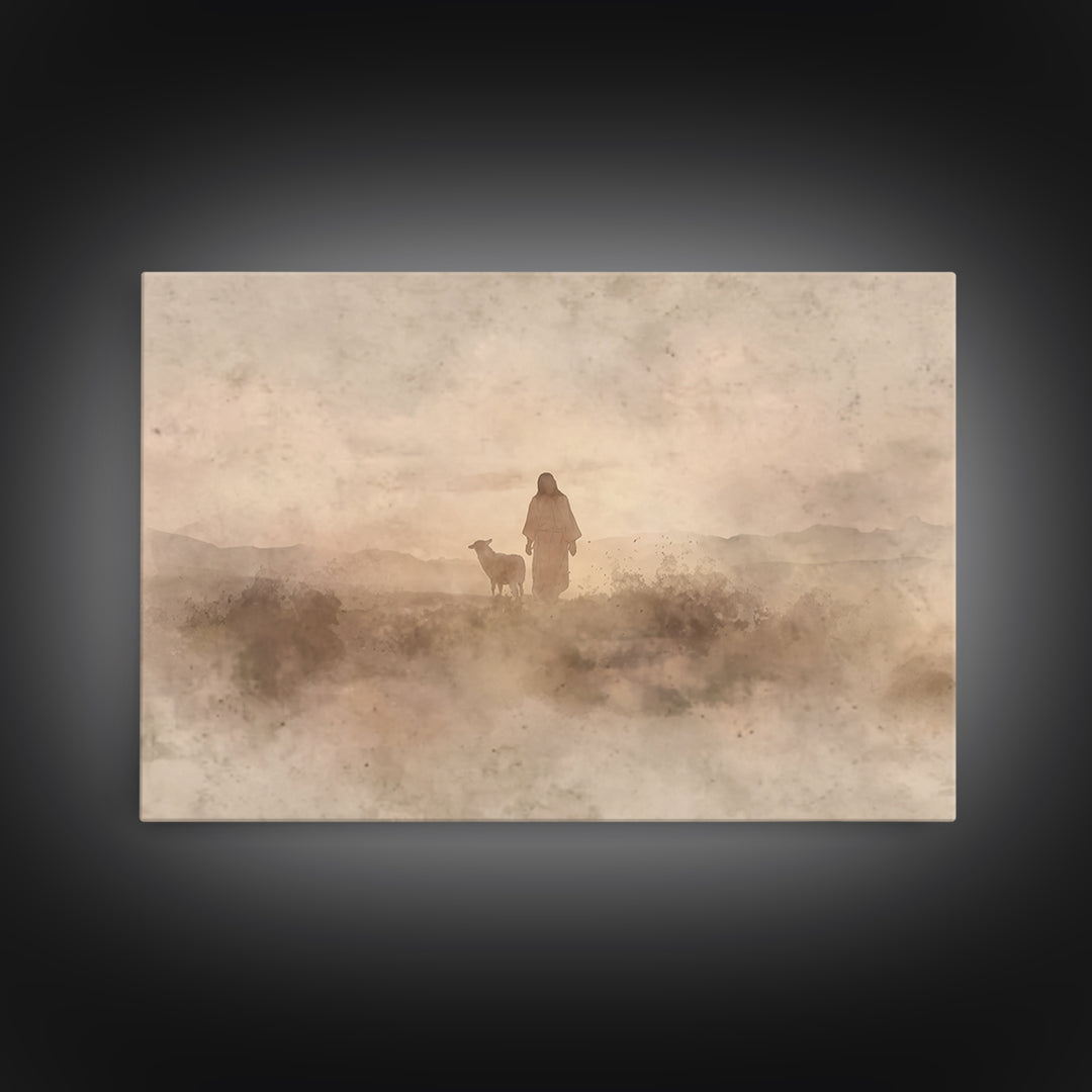 Dust Of Mercy | Framed Canvas Print | Christian Art Canvas | Subtle Christian Art | Jesus Painting | Christian Wall Art | Christian Decorat