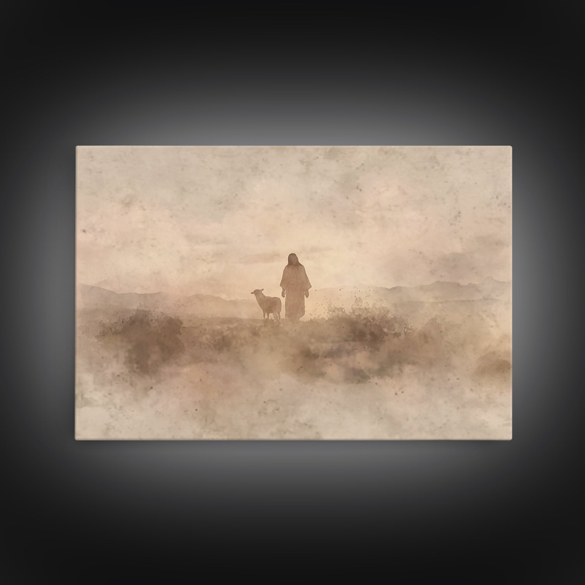 Dust Of Mercy | Framed Canvas Print | Christian Art Canvas | Subtle Christian Art | Jesus Painting | Christian Wall Art | Christian Decorat
