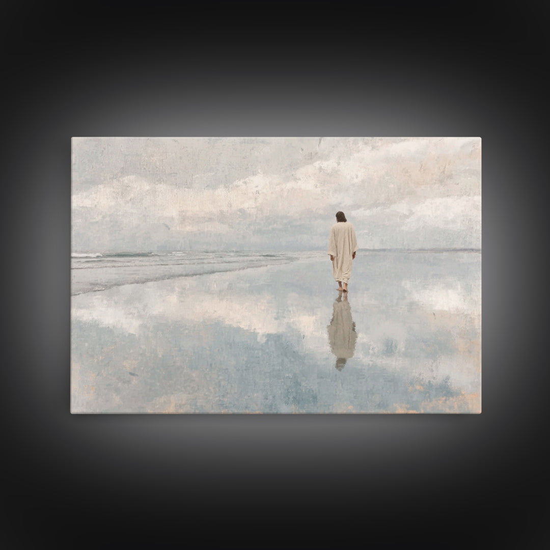 Still Waters Peace, Framed Canvas Print, Christian Wall Art, Modern Christian Art, Jesus Painting, Christian Art Canvas, Christian Decor
