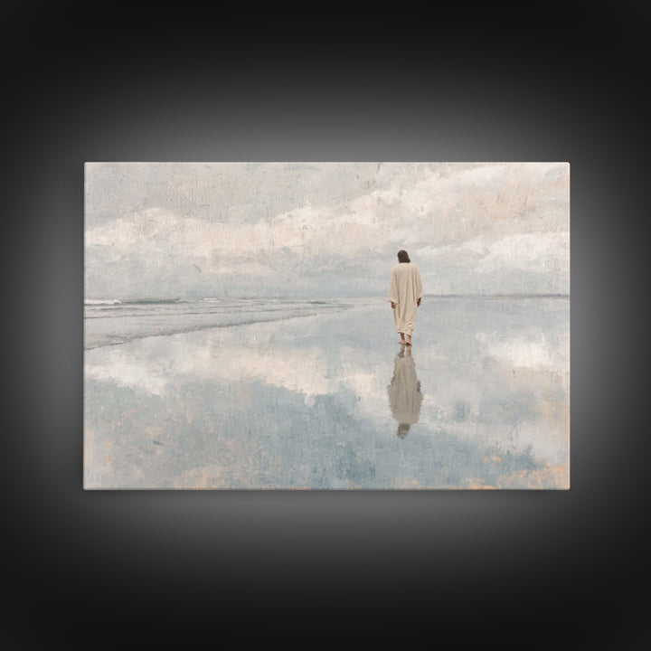 Still Waters Peace, Framed Canvas Print, Christian Wall Art, Modern Christian Art, Jesus Painting, Christian Art Canvas, Christian Decor