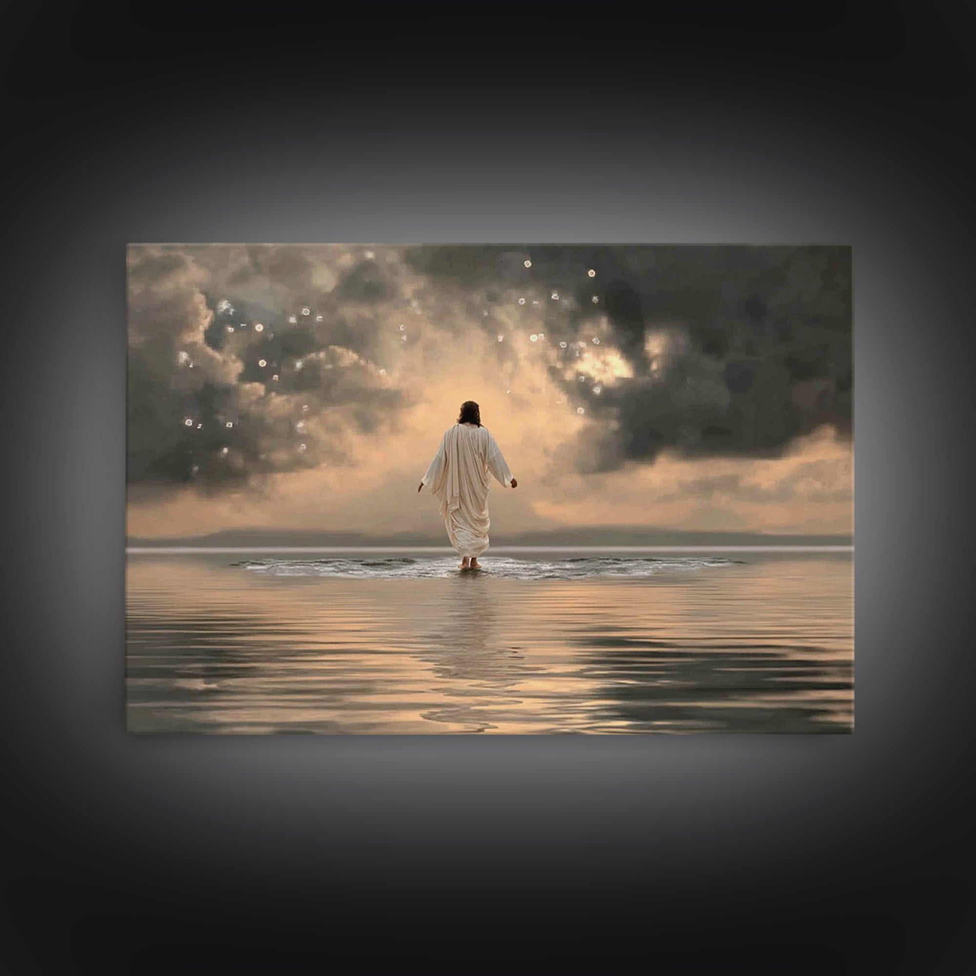 Radiant Dawn Path | Framed Canvas Print | Christian Art Canvas | Jesus Painting | Christian Wall Art | Christian Decoration | Moody Christi